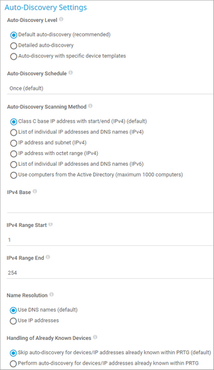 Auto-Discovery Settings