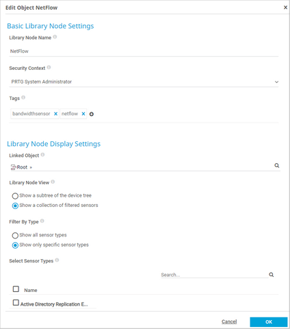 Edit Library Node Display Settings