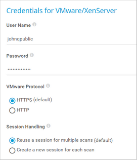 Credentials for VMware/XenServer