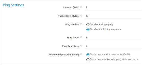 Ping Settings