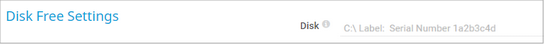 Disk Free Settings
