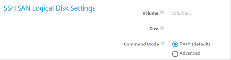 SSH SAN Logical Disk Settings