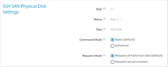 SSH SAN Physical Disk Settings